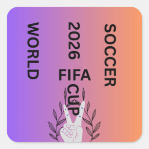 WERELDBEKER VOETBAL 2026 VIERKANTE STICKER