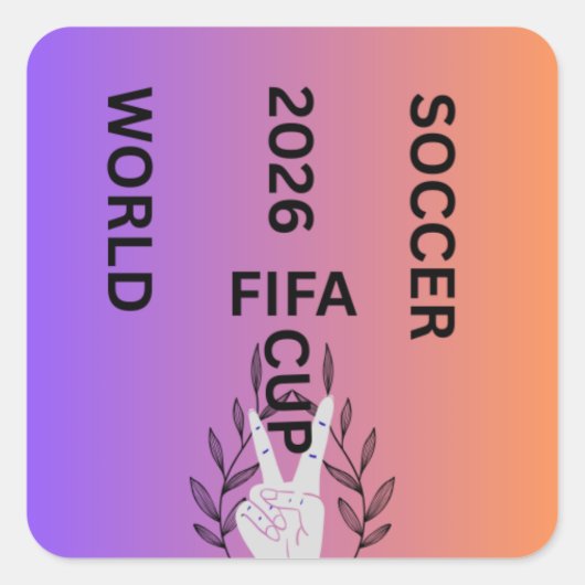 WERELDBEKER VOETBAL 2026 VIERKANTE STICKER (Voorkant)