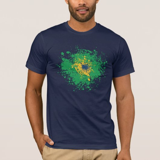 Wereldbeker Voetbal: Braziliaanse vlag T-shirt (Voorkant)