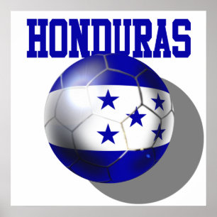 Wereldbeker Voetbal Brazilië 2014 Honduras vlag ba Poster