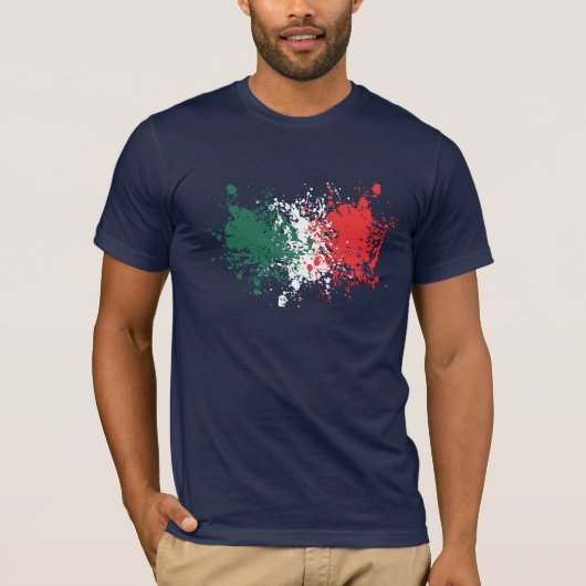 Wereldbeker Voetbal: Italiaanse vlag T-shirt (Voorkant)