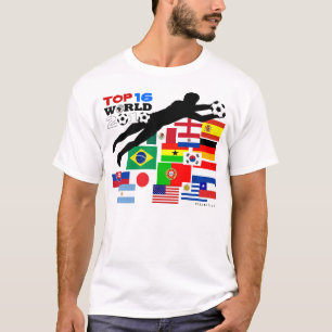 Wereldbeker voetbal met voetballen t-shirt
