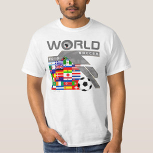 Wereldbeker Voetbal Voetbal 2010 Team Flag Grey T- T-shirt