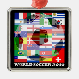 Wereldbeker Voetbal Voetbal 2010 — Vlaggenplein Metalen Ornament