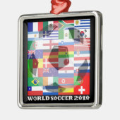 Wereldbeker Voetbal Voetbal 2010 — Vlaggenplein Metalen Ornament (Links)
