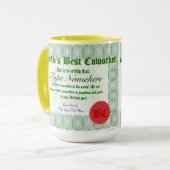 Wereldbekroonde Mok voor de toekenning van beste c (Voorkant links)