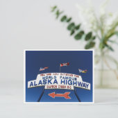 Wereldberoemde Alaska Highway Sign Foto Briefkaart (Staand voorkant)