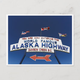 Wereldberoemde Alaska Highway Sign Foto Briefkaart