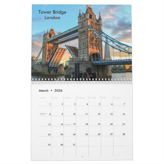 Wereldberoemde bruggen 2023 kalender (Mar 2026)