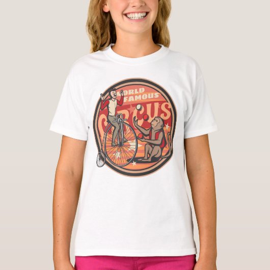 Wereldberoemde Circus Monkey malabarist T-shirt (Voorkant)