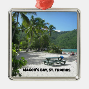 Wereldberoemde Magen's Bay, St. Thomas Metalen Ornament