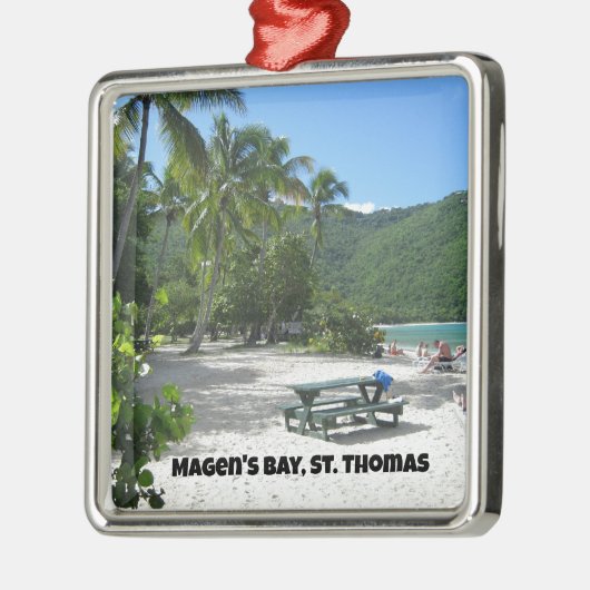 Wereldberoemde Magen's Bay, St. Thomas Metalen Ornament (Links)