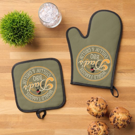 Wereldberoemde papa's BBQ Chillin & Grillin Ovenwant & Pannenlap Set (Top down)