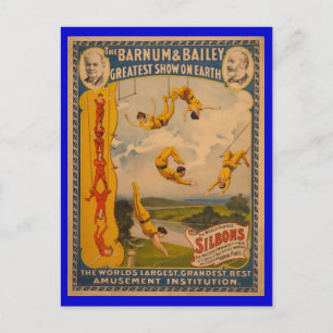 Wereldberoemde Silbons Barnum en Bailey Circus Pos Briefkaart