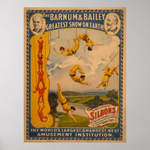Wereldberoemde Silbons Barnum en Bailey Circus Pos Poster