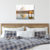Wereldberoemde Taj Mahal tempel begraafplaats bij Canvas Afdruk (Insitu (Slaapkamer))