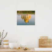 Wereldberoemde Taj Mahal tempelreflectie bij Poster (Keuken)