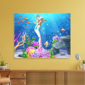 Wereldberoemde zeemeermin. canvas afdruk (Insitu (Woonkamer))