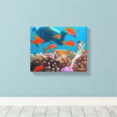 Wereldberoemde Zeemeermin. Canvas Afdruk (Insitu (Houten vloer))