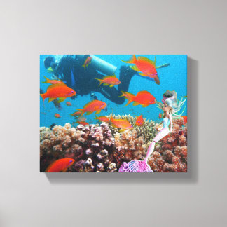 Wereldberoemde Zeemeermin. Canvas Afdruk