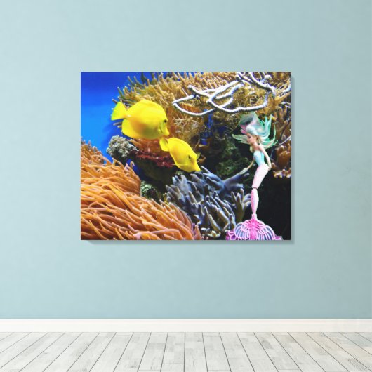 Wereldberoemde zeemeermin. canvas afdruk (Insitu (Houten vloer))