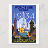  Wereldbeurs Chicago 1934 Briefkaart (Voorkant)