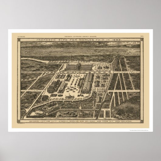 Wereldbeurs Manhattan New York 1883 Poster (Voorkant)