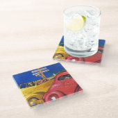 Wereldbeurs of Wereldbank Glazen Onderzetter (Schuin)