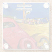 Wereldbeurs of Wereldbank Glazen Onderzetter (Achterkant)