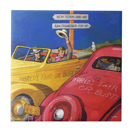 Wereldbeurs of Wereldbank Tegeltje (Voorkant)