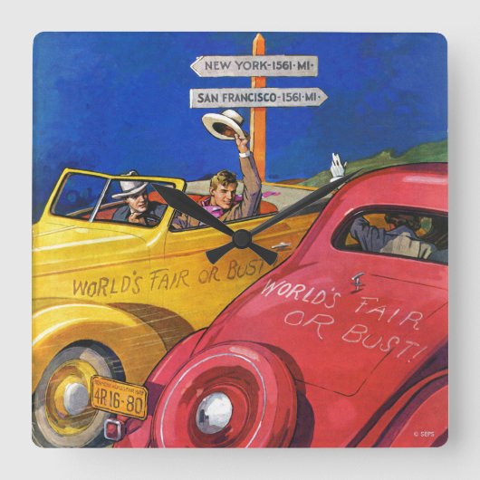 Wereldbeurs of Wereldbank Vierkante Klok (Voorkant)