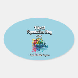 Wereldbevolkingsdag. 11 juli ovale sticker