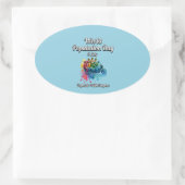 Wereldbevolkingsdag. 11 juli ovale sticker (Tas)