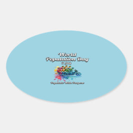 Wereldbevolkingsdag. 11 juli ovale sticker