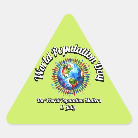 Wereldbevolkingsdag. De wereldbevolking is belangr Sticker (Voorkant)