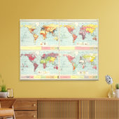 Wereldbevolkingskaart Canvas Afdruk (Insitu (Woonkamer))