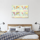 Wereldbevolkingskaart Canvas Afdruk (Insitu (Slaapkamer))