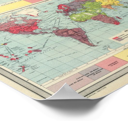Wereldbevolkingskaart Poster (Hoek)