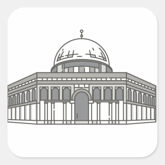 Wereldbezienswaardigheid Al-Aqsa moskee Vierkante Sticker (Voorkant)