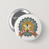 Wereldbijendag 20 mei ronde button 5,7 cm (Voorkant /achterkant)