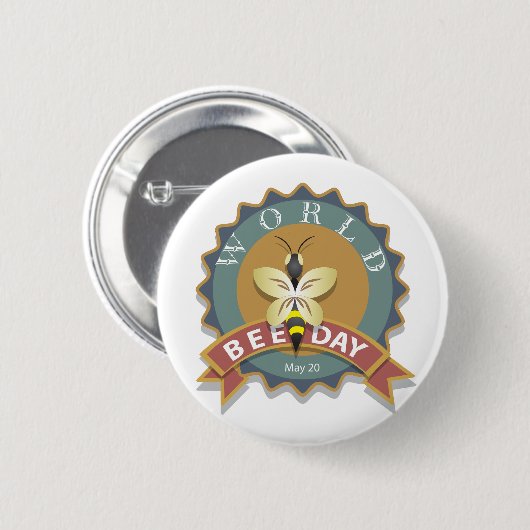 Wereldbijendag 20 mei ronde button 5,7 cm (Voorkant /achterkant)