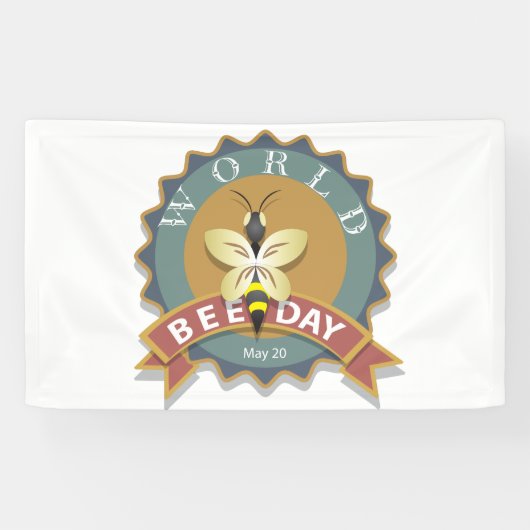 Wereldbijendag 20 mei spandoek (Horizontaal)