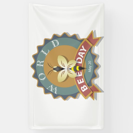 Wereldbijendag 20 mei spandoek (Verticaal)