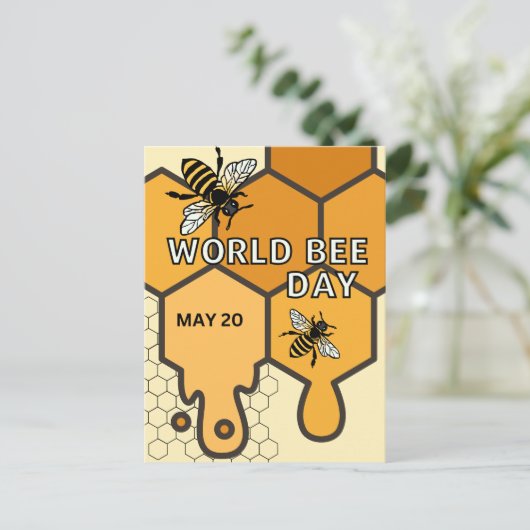 Wereldbijendag Briefkaart (Staand voorkant)