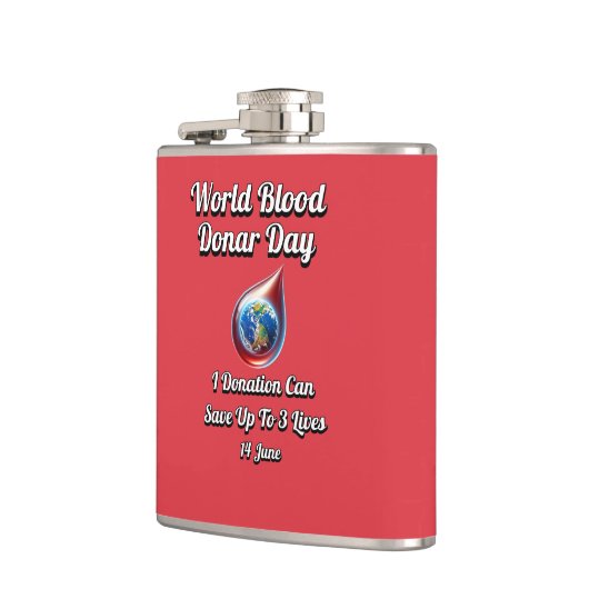 Wereldbloeddonordag. 14 juni heupfles (Links)