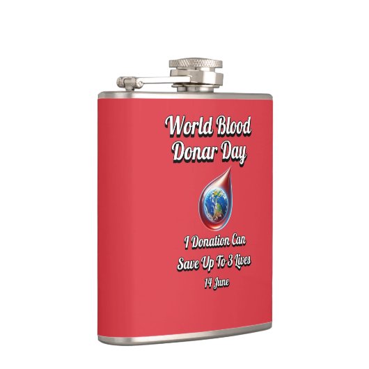 Wereldbloeddonordag. 14 juni heupfles (Rechts)