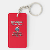 Wereldbloeddonordag. 14 juni sleutelhanger (achterkant)