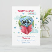 Wereldboeken-daguitnodiging Kaart (Staand voorkant)
