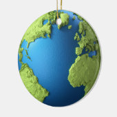 Wereldbol 3d geeft op witte achtergrond geïsoleerd keramisch ornament (Links)