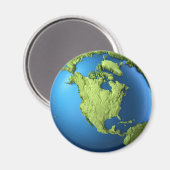 Wereldbol 3d geïsoleerd op white.Continent Noord-A Magneet (Voorkant / Achterkant)